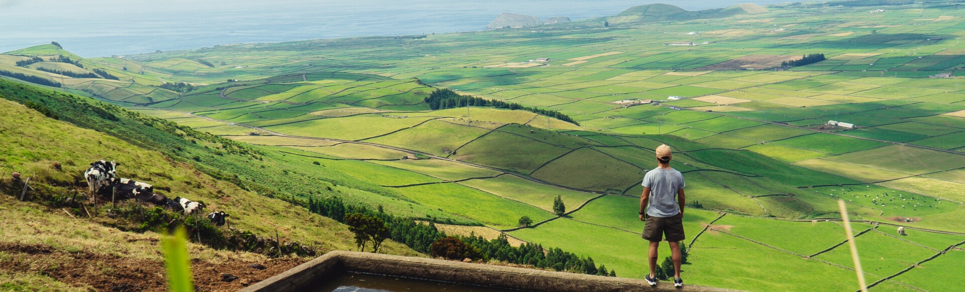 pessoa a ver a paisagem dos Açores